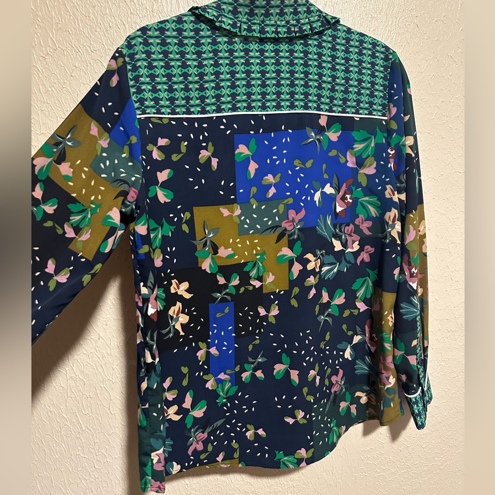 Cabi Bronco Patchwork Button Down Blouse Top Size… - image 4
